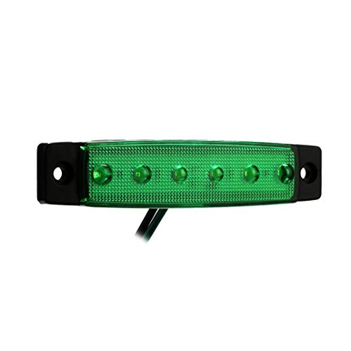 Quaanti Car Styling Vehicle Lights 10x 6 LED Truck Lorries Bus Clearance Side Marker Indicators Light Lamp Amber (Green) - Thumbnail 5