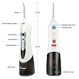 Pecham Water Flosser Professional Cordless Dental Oral Irrigator - 3-Mode Rechargeable IPX7 Waterproof High Capacity Water Tank with 4 Jet Tips