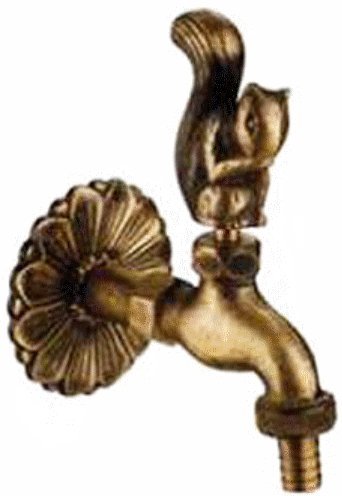 MONTSERRAT Garden Faucet 1/2" Decorative Squirrel with Hose Connector, Brass, Brushed Brown