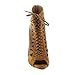 Beston BA83 Women's Zipper Lace Up Cut Out Stiletto Shoes Run One Size Smaller