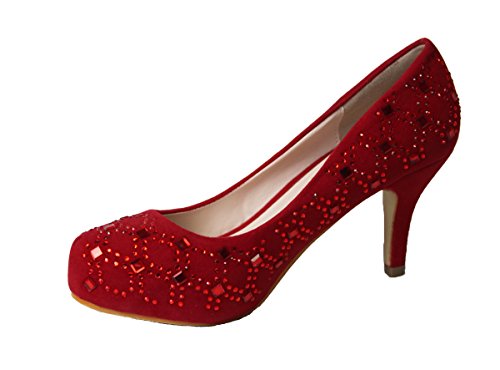 Wedding Shoes Red Princess Heels Womens Fashion Low Heels Maria01