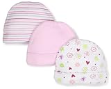 SpaSilk Baby-Girls Newborn 3 Pack Colorful Print Hat
