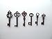Salome Idea Skeleton Key Charm Set in Antique Copper (48 Charms) 6 Styles – Vintage Style Key Charms (Copper Color)
