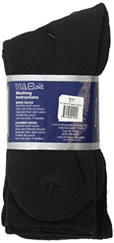 Diastar Comfy Feet Diabetic Socks, Black, 9-11, 3 pack