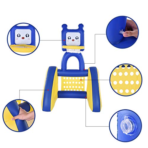 Bokeley Smart Shots Sports Center, 2-in-1 Children's Inflatable Basketball Football Rack Foldable Indoor Outdoor Toddler Toys Rack Kids' Entertainment (Multicolour)
