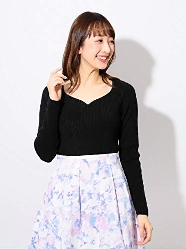 Amazon ビーラディエンス Be Radiance ハートカットリブニット ブラック F セーター 通販