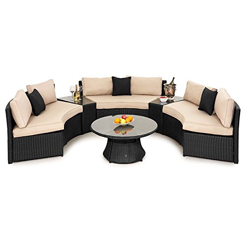 Nova Pvc Backed Polyester Waterproof Fitted Outdoor Rattan Garden Furniture Cover For Maze Rattan Half Moon Corner Sofa Set Furniture Sets