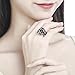 Merthus 12x16mm Cushion Cut Simulated Mystic Rainbow Topaz Black Oxidized Finished 925 Sterling Silver Bohemian Ring for Women Size 7
