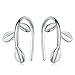 Cute 925 Sterling Silver Post Leaf Clip Earrings Ear Hook Unique Jewelry G3558S
