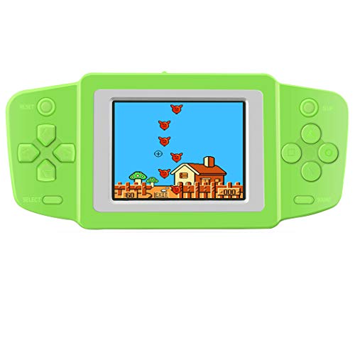 Great Boy Handheld Games Console for Kids with Built in 268 Mini Video Games Device Fun Arcade Gaming Machines Portable Rechargeable Electronic Consoles Player 2. 5" Screen (Green)