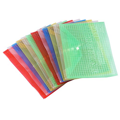 image for Agirlvct 12Pcs A4 Project Envelope Folder,Letter Size Waterproof Trans
