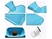 2 Liters Classic Rubber Hot Water Bottle & Luxurious Cozy Faux Fur Cover Set (Dark Blue Santa / Blue Bottle)