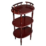Home Source Industries AF9712 Decorative Phone Stand with 3 Shelves, Mahogany