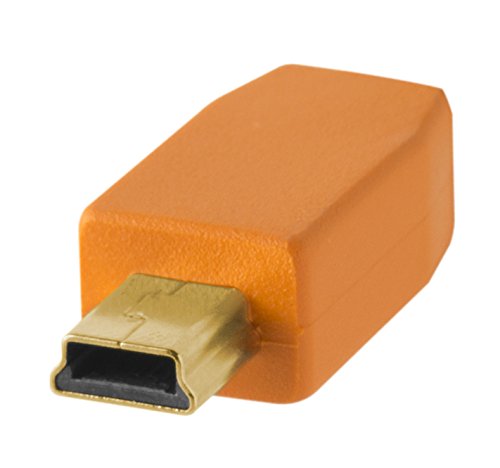 Tether Tools TetherPro USB 2.0 male to Mini-B 5 pin, 15 feet - Hi-Visibilty Orange