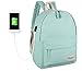 Veenajo Canvas Backpack for School Travel Daypack Laptop Bag with USB Charging Port