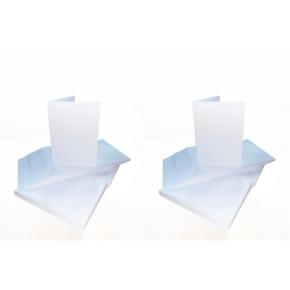 Craft UK 2383 Premium 40, 300 GSM C6 White Card & Envelopes (Pack of 2)