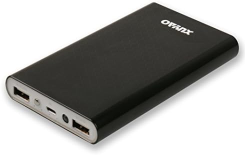 XUYAO 10000mAh Metal dual USB Portable Charger with 2.1A 1.0A Output and Polymer Cell Metal dual USB (black)