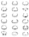 FUNRUN JEWELRY 18 PCS Knuckle Ring Open Toe Rings Set for Women Girls Vintage Retro Finger Ring Adjustable
