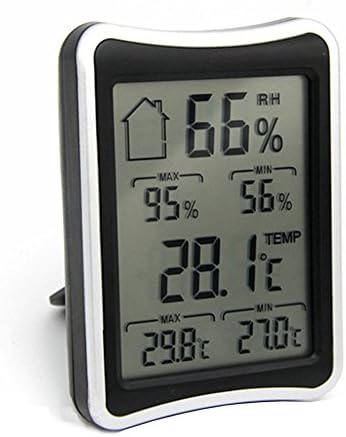 SmartInn Wireless Portable Digital Indoor Temperature Humidity Meter-Weather Station, ABS, Black, Small,Wall Mount &amp; Tabletop Bracket