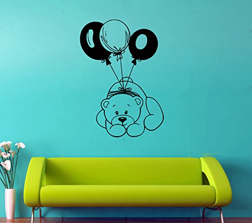 Teddy Bear Wall Decal Teddy Bear Vinyl Sticker Nursery Wall Decor Wall Art Decorations (2tybr)