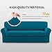 Easy-Going 2 Pieces Microfiber Stretch Couch Slipcover - Spandex Non-Slip Soft Fitted Sofa Couch Cover, Washable Furniture Protector with Anti-Skid Elastic Bottom for Kids (Sofa, Peacock Blue)