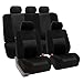 FH Group Universal Fit Full Set Trendy Elegance Car Seat Cover, (Black) (FH-FB060115, Airbag compatible and Split Bench, Fit Most Car, Truck, Suv, or Van)