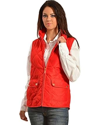 Red quilted vest for women clothing women clearance
