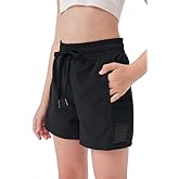 Girls Athletic Shorts with Spandex Liner Quick Dry Running Fitness Shorts for Kids Teen Active Sports Track