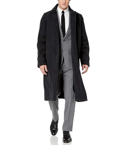 LONDON FOG Men's Iconic Trench Coat, Dark Navy, 36R at Amazon