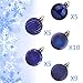 KI Store Blue Christmas Balls 34pcs 1.57-Inch Small Christmas Tree Decoration Ornaments for Xmas Tree Holiday Wreath Garland Decor Ornaments Hooks Included
