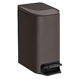 TIPGO Slim Bathroom Trash Can with Lid Soft