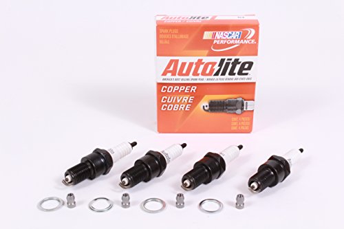 Box of 4 Genuine Autolite 64 Copper Resistor Spark Plugs
