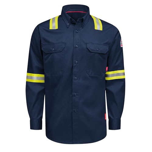 Bulwark FR Men's iQ Series Enhanced-Vis Midweight Flame Resistant Comfort Woven…