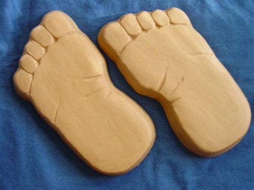 Huge 16 Inch Footprints Bare Feet Stepping Stone Concrete Mold Set 1260