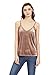 SheIn Women's Casual Basic Strappy Velvet V Neck Cami Tank Top Medium Brown