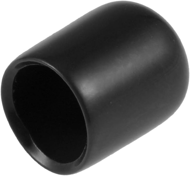 TA-VIGOR 50Pcs Rubber End Caps, 6.5mm ID Round Flexible Screw End Caps Thread Protectors, Black Vinyl Bolt Covers Rubber Covers for Screws, Tubes, Cables, Wires, etc