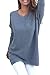 Mulisky Women's Plain V Neck Long Sleeve Knitted Baggy Pullover Casual Sweater
