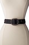 Fossil Women's Floral Studded Black Belt
