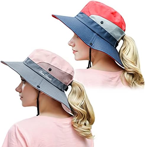 Chapeaux De Soleil Femme Muryobao - Lot De 2, Protection UV 50+, Bord Large Et Pliable