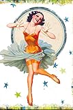 Vintage Pin-Up Girl: Retro Sexy 1940's 1950's Art Notebook - Lined 120 Pages 6x9 Journal by Better Me