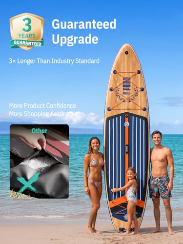 Niphean (Extra Large) Inflatable Paddle Board, SUP for 2+1 People/Family, Stand Up Paddle Board with (Beginner Friendly) StabilTrac™ Fin, Waterproof Phone Pouch, Paddle Boards for Adults, Gift Ideas