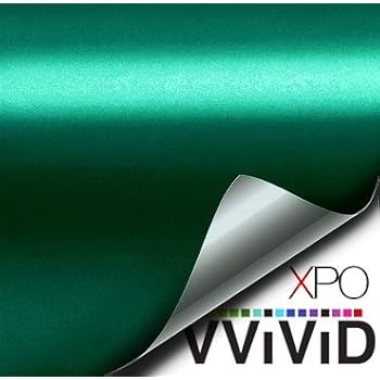 VViViD Emerald Dark Green Satin Chrome Vinyl Wrap Stretch Conform DIY Easy to Use Air-Release Adhesive (1ft x 5ft)