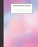 Composition Notebook: Unicorn Pastels Ombre Shimmer Faux Glitter College Ruled Notebook Lined School Journal