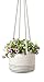 Mkono Hanging Rope Planter Baskets Indoor Cotton Hand Woven Plant Holder Up to 7