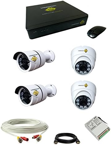 Videocon Wallcam 2+2 Dome And Bullet CCTV Camera With 4Ch 5In1 DVR With All Accessories (Wireless Mouse And HDMI Cable) Hard Disk 1TB Included.