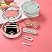 Portable Cute Contact Lens Case, Pocket Size-Contact Lens Kit with Mirror（Marble Rose Gold）