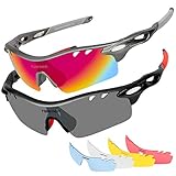 Tsafrer Polarized Sunglasses Mens Sunglasses 2 Pairs Sports Sunglasses 4 Interchangeable Lenses Sunglasses Men Women Sunglass