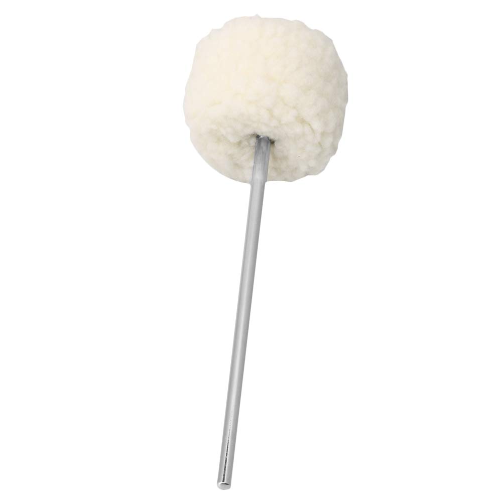 BQLZR 19.4x0.6cm White Stainless Steel Shaft Bass Kick Drum Beater Felt Pedal Beater Head for Percussion Drum Hammer