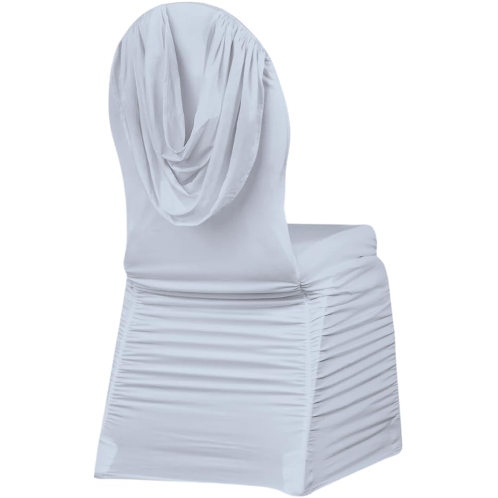 CV Linens 8270us Spandex Banquet Chair Cover-86cm x 46cm | Swag Back Ruched | White | 1 Pc