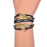 CAETLE®Women Best friend Knit Leather Rope Chain Charm Bracelet Mh02
